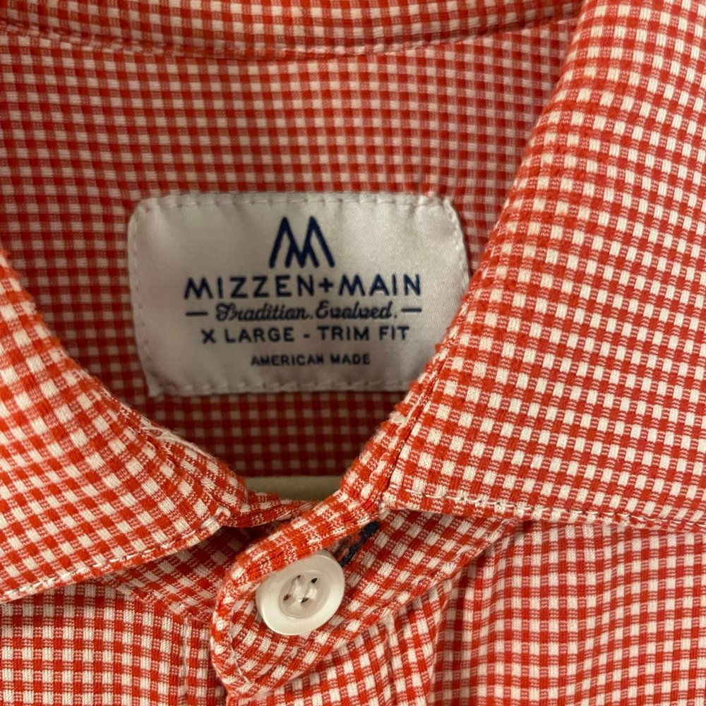 Mizzen + Main XL Trim Fit Red Gingham